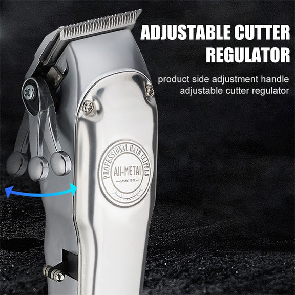Retro Oil Head Electric Pusher Strong Power Electric Fader LCD Digital Display Rechargeable Hair Clipper(US Plug)