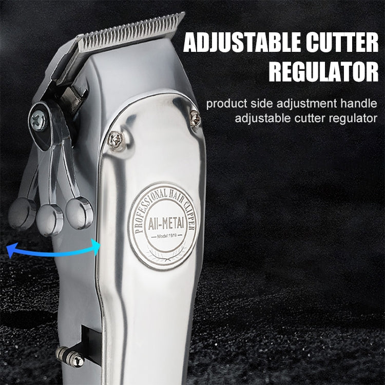 Retro Oil Head Electric Pusher Strong Power Electric Fader LCD Digital Display Rechargeable Hair Clipper(US Plug)
