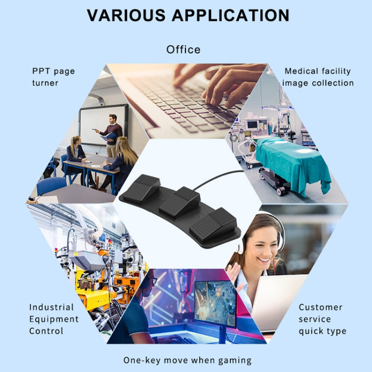 Pcsensor FS23 CF Foot Pedal Switch Keyboard Control Mouse Game Combo Pedal(Mechanical Sound) - free shipping - PMC TechLife - Order now!