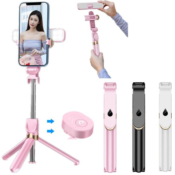 XT06S Live Beauty Bluetooth Tripod Selfie Stick(White)
