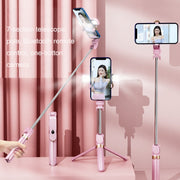 XT06S Live Beauty Bluetooth Tripod Selfie Stick(White)