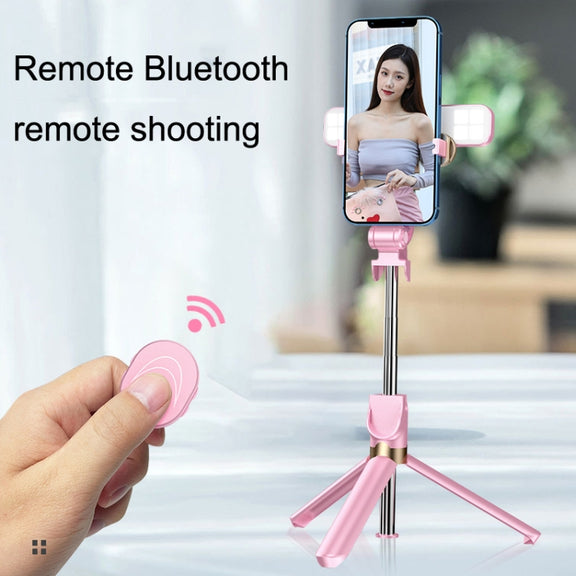 XT06S Live Beauty Bluetooth Tripod Selfie Stick(White)