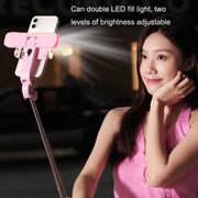 XT06S Live Beauty Bluetooth Tripod Selfie Stick(White)