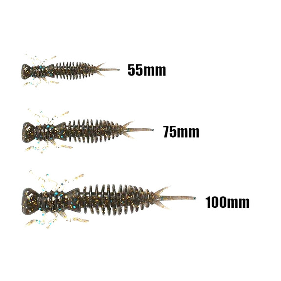15 PCS 8-color Larvae Silicone Soft Bait Lure Bait, Size:75MM(Pink)