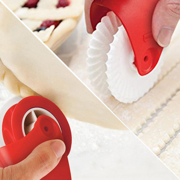 Baking Tools Pasta Cutting Wheel Hemming Wheel Manual Noodle Cutter Roller Knife Creative Kitchen Gadgets(Point Cut)