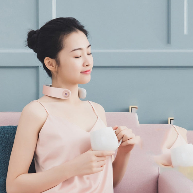 Intelligent Shoulder and Neck Massage Instrument PGG Cervical Spine Physiotherapy Massage Heating Multi-function Neck Protection Instrument, Style:With Patch(Pink)