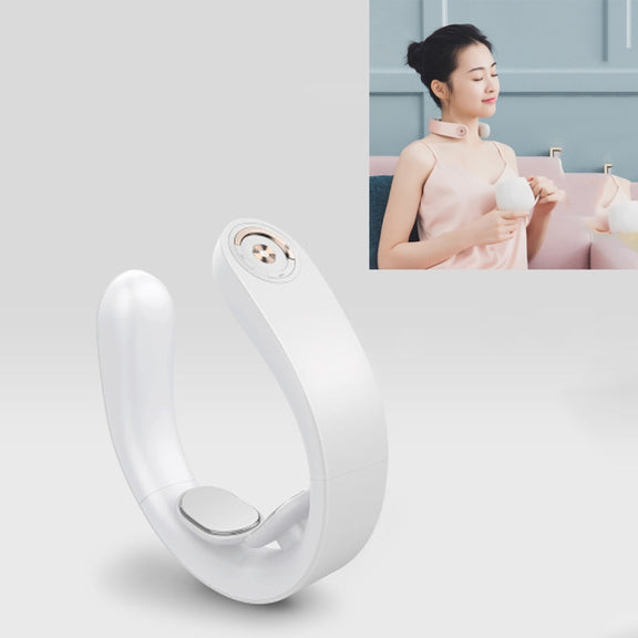 Intelligent Shoulder and Neck Massage Instrument PGG Cervical Spine Physiotherapy Massage Heating Multi-function Neck Protection Instrument, Style:Without Patch(White)