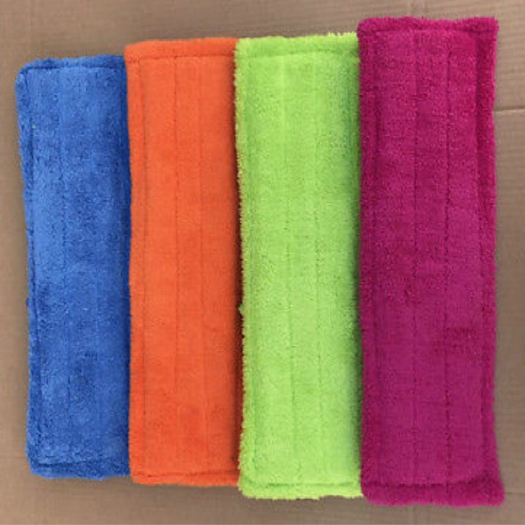 Coral Flannel Head  Padded Flat Replacement Household Company Cleaning Mop Cloth Rag(Red)