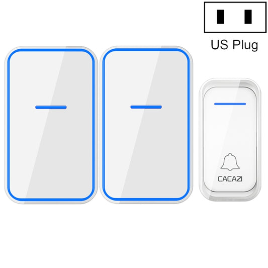 CACAZI A68-2 One to Two Wireless Remote Control Electronic Doorbell Home Smart Digital Wireless Doorbell, Style:US Plug(White) - free shipping - PMC Jewellery - Order now!