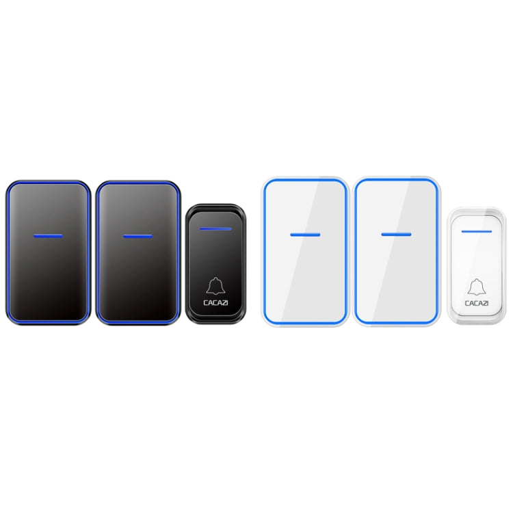 CACAZI A68-2 One to Two Wireless Remote Control Electronic Doorbell Home Smart Digital Wireless Doorbell, Style:UK Plug(White) - Wireless Doorbell by CACAZI | Online Shopping South Africa | PMC TechLife | Buy Now Pay Later Mobicred
