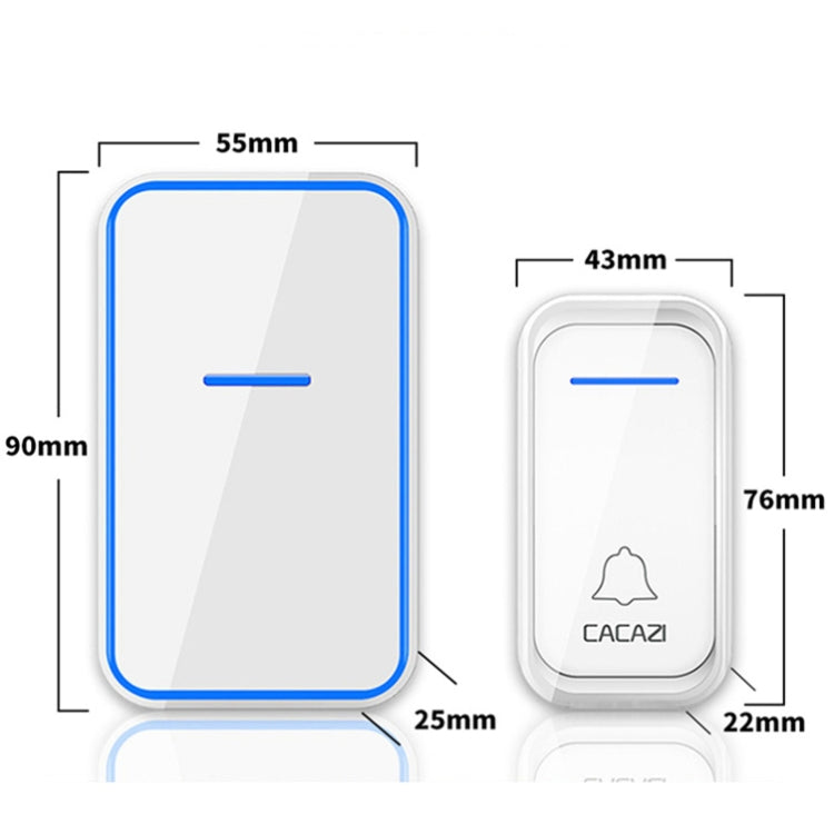 CACAZI A68-2 One to Two Wireless Remote Control Electronic Doorbell Home Smart Digital Wireless Doorbell, Style:UK Plug(White) - Wireless Doorbell by CACAZI | Online Shopping South Africa | PMC TechLife | Buy Now Pay Later Mobicred