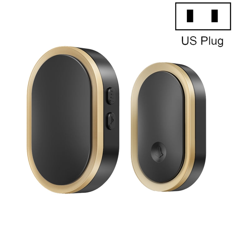 CACAZI A99 Home Smart Remote Control Doorbell Elderly Pager, Style:US Plug(Black Gold) - Wireless Doorbell by CACAZI | Online Shopping South Africa | PMC TechLife | Buy Now Pay Later Mobicred