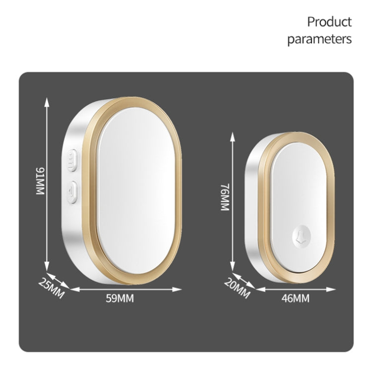 CACAZI A99 Home Smart Remote Control Doorbell Elderly Pager, Style:US Plug(Black Gold) - Wireless Doorbell by CACAZI | Online Shopping South Africa | PMC TechLife | Buy Now Pay Later Mobicred