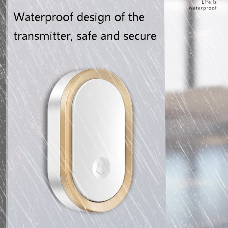 CACAZI A99 Home Smart Remote Control Doorbell Elderly Pager, Style:US Plug(Black Gold)