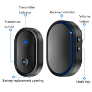 CACAZI A99 Home Smart Remote Control Doorbell Elderly Pager, Style:UK Plug(Silver)