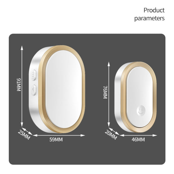 CACAZI A99 Home Smart Remote Control Doorbell Elderly Pager, Style:UK Plug(Black Gold)