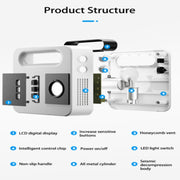 12V Car Air Pump Car Portable Tire Electric Pump, Style:Digital Version (White)