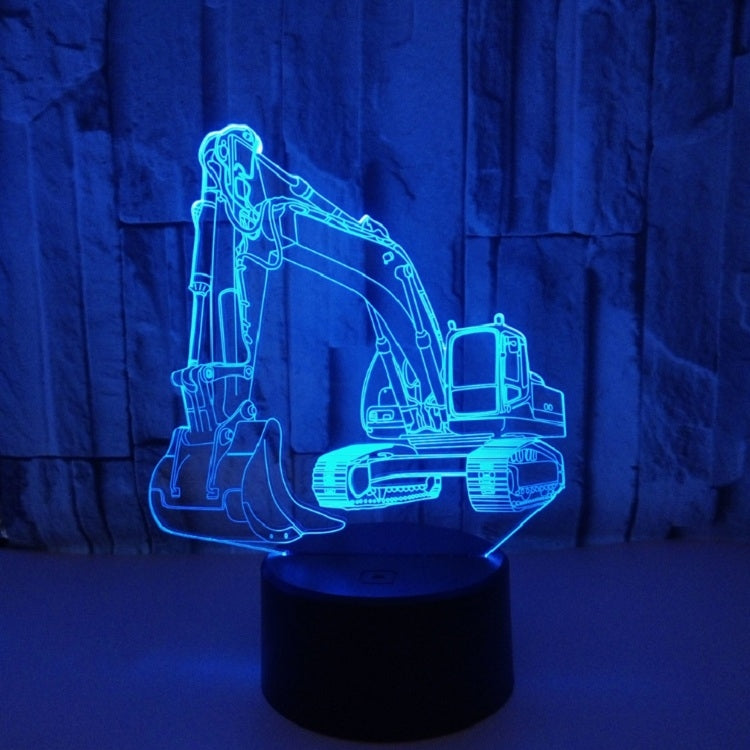 3W Excavator 3D Light Colorful Touch Control Light Creative Small Table Lamp with Crack Base, Style:Touch Switch - Novelty Lighting by PMC TechLife | Online Shopping South Africa | PMC TechLife | Buy Now Pay Later Mobicred