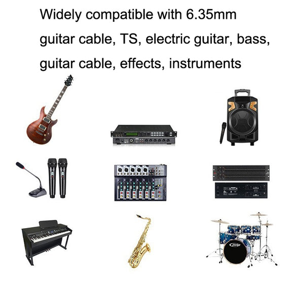10m 2 Elbow Head 6.35mm Guitar Cable Oxygen-Free Copper Core TS Large Two-core Cable