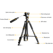 QingZhuangShiDai Q111S Aluminum Alloy Mobile Phone Camera Photography Tripod(Black)