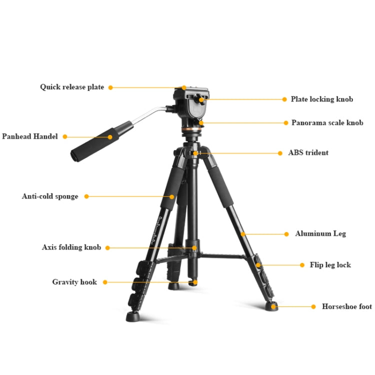 QingZhuangShiDai Q111S Aluminum Alloy Mobile Phone Camera Photography Tripod(Black)