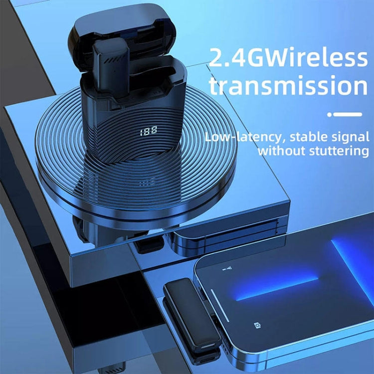 S13 Dual Microphone USB-C/Type-C Interface Wireless Lavalier Noise Canceling Microphone with Charging Case