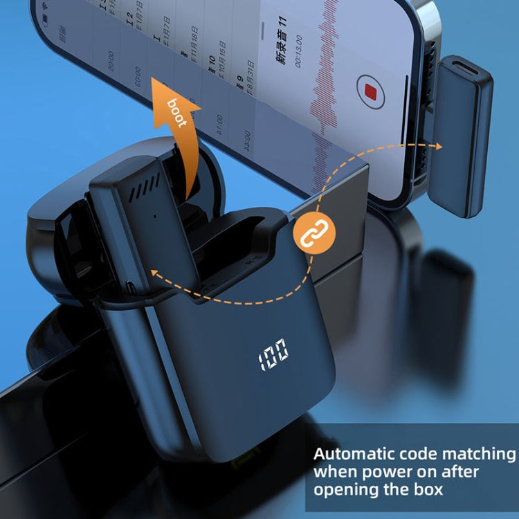 S13 Dual Microphone 8 Pin Interface Wireless Lavalier Noise Canceling Microphone with Charging Case