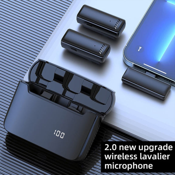 S13 One To Two Yellow Case USB-C/Type-C Interface Wireless Lavalier Noise Canceling Microphone with Charging Case