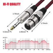 20m Red and Black Net TRS 6.35mm Male To Caron Female Microphone XLR Balance Cable