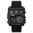 SKMEI 2021 Square Large Dial Triple Movement Men Sports Watch(Black Black Machine) - free shipping - PMC TechLife - Order now!