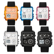 SKMEI 2021 Square Large Dial Triple Movement Men Sports Watch(Amber)