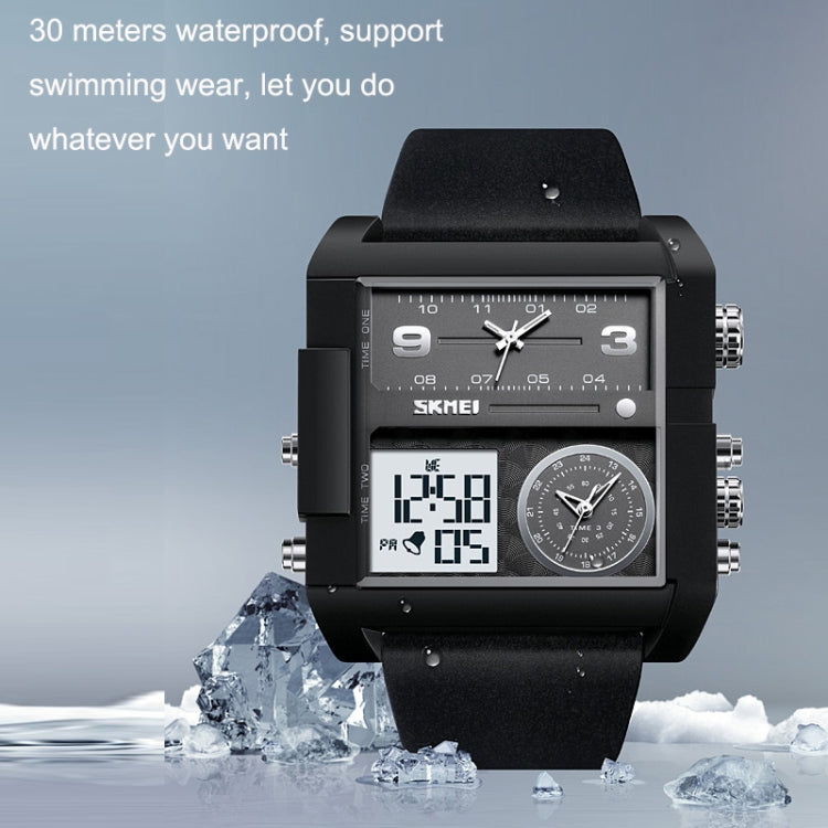 SKMEI 2021 Square Large Dial Triple Movement Men Sports Watch(Amber)