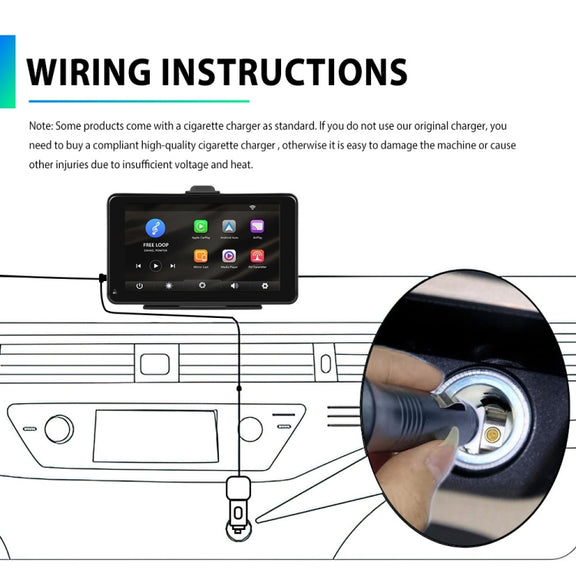 A3135 7 Inch HD Wired Smart Screen With Wireless CarPlay + Android Auto + Android With With 16G Memory Card