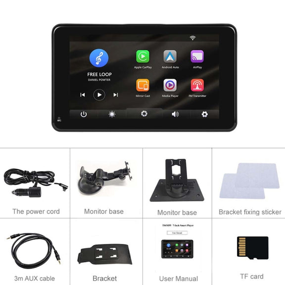 A3135 7 Inch HD Wired Smart Screen With Wireless CarPlay + Android Auto + Android With With 16G Memory Card