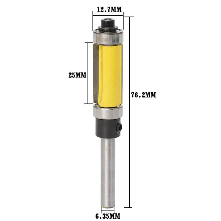 Double Bearing Trimming Knife Woodworking Milling Cutter, Style:1/4x1/2x25cm Yellow - Others by PMC TechLife | Online Shopping South Africa | PMC TechLife | Buy Now Pay Later Mobicred