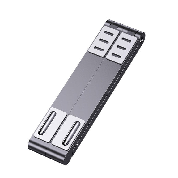 Oatsbasf 03040 Metal Mini Notebook Stand Aluminum Alloy Computer Cooling Folding Bracket(Grey)