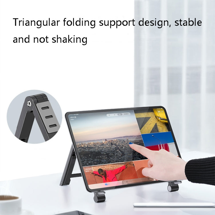 Oatsbasf 03040 Metal Mini Notebook Stand Aluminum Alloy Computer Cooling Folding Bracket(Silver)