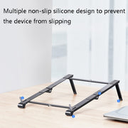 Oatsbasf 03040 Metal Mini Notebook Stand Aluminum Alloy Computer Cooling Folding Bracket(Grey)