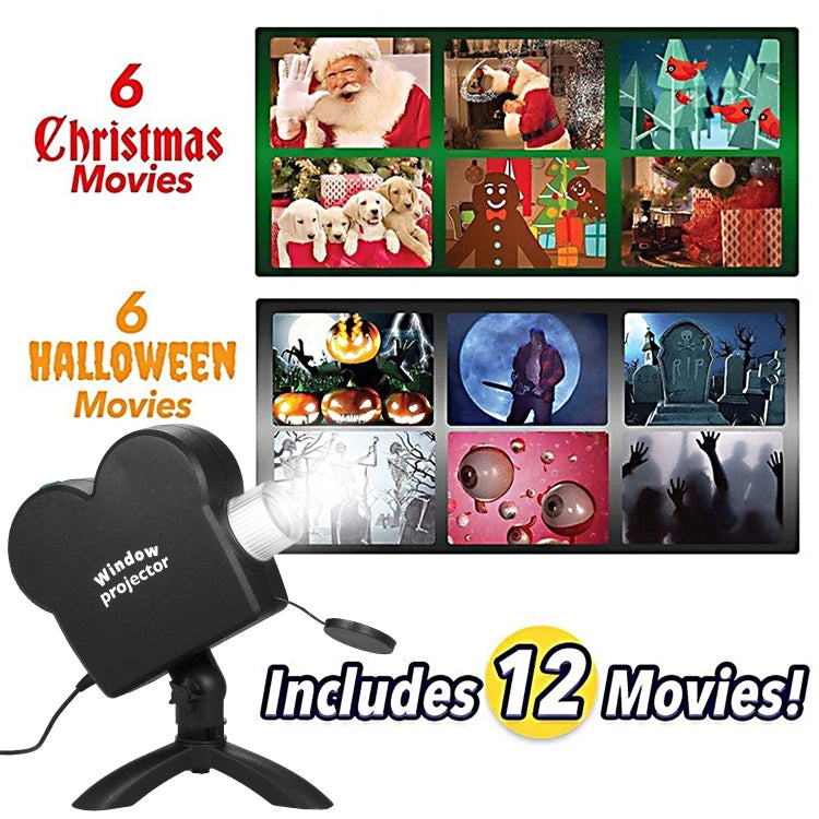Christmas Halloween Laser Projector Mini Window Home Theater Projector, Plug Type:US Plug