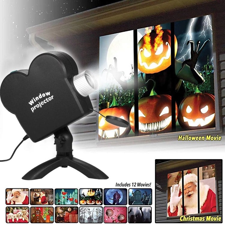 Christmas Halloween Laser Projector Mini Window Home Theater Projector, Plug Type:UK Plug