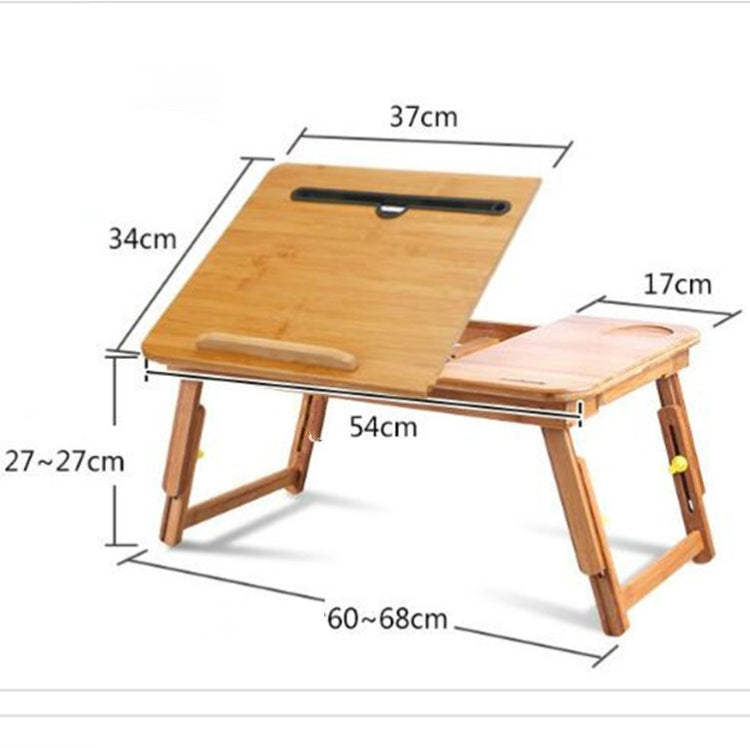Nanzhu Folding Computer Table Bed Card Slot Laptop Table Simple Lazy Lift Computer Desk, Size:Medium 54cm(No drawers and no fans)