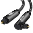 EMK 90 Degree Swivel Adjustable Right Angled 360 Degrees Rotatable Plug Nylon Woven Mesh Optical Audio Cable, Cable Length:15m(Black) - Audio Optical Cables by EMK | Online Shopping South Africa | PMC TechLife | Buy Now Pay Later Mobicred