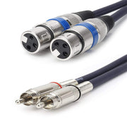 2RCA Male 2XLR Caron Female Speaker Audio Balance Cable, Length:5m