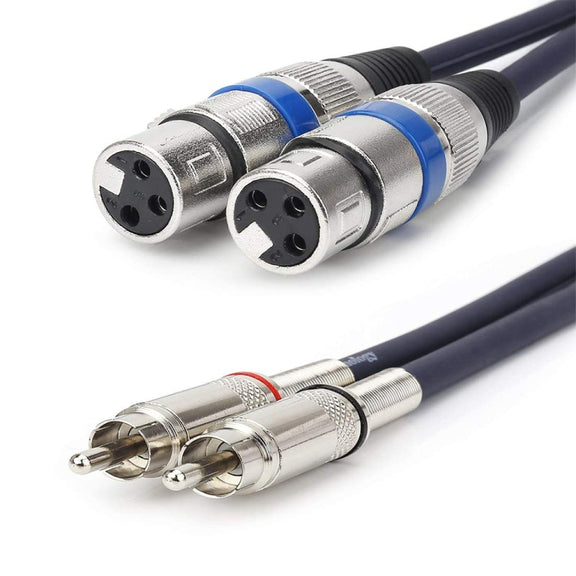2RCA Male 2XLR Caron Female Speaker Audio Balance Cable, Length:5m
