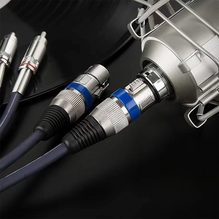 2RCA Male 2XLR Caron Female Speaker Audio Balance Cable, Length:5m