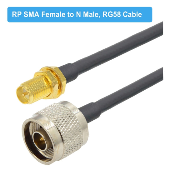 RP-SMA Female To N Male RG58 Coaxial Adapter Cable, Cable Length:10m