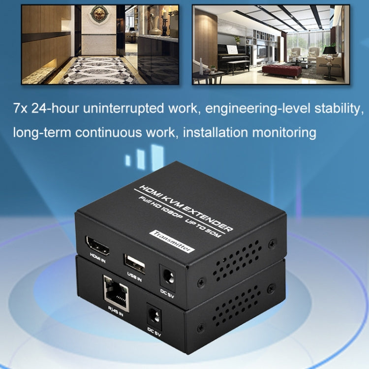 FJGEAR FJ-HKV50 HDMI+USB To KVM 1080P IP 50M Extender, Plug Type:US Plug - free shipping - PMC Jewellery - Order now!