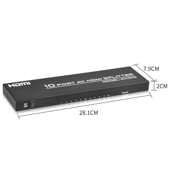 FJGEAR FJ-SM1010 30HZ HDMI 4K HD Audio And Video Splitter, Plug Type:EU Plug(Black)