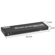 FJGEAR FJ-SM1010 30HZ HDMI 4K HD Audio And Video Splitter, Plug Type:US Plug(Black)