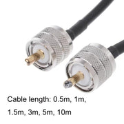 UHF Male To UHF Male RG58 Coaxial Adapter Cable, Cable Length:0.5m